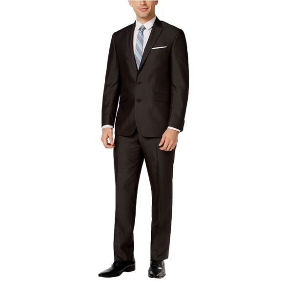 Kenneth Cole Mens Black Micro Stripe Two Button Formal...